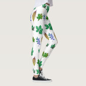 Leggings Feuilles d'aquarelle vert et bleu (Droite)