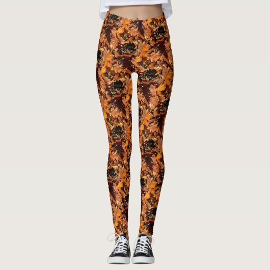 Leggings Feuilles D'Automne Artistique Sous Le Soleil Autom (Devant)