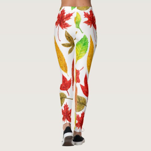 Leggings Feuilles d'automne blanc (Dos)