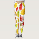 Leggings Feuilles d'automne blanc (Devant)
