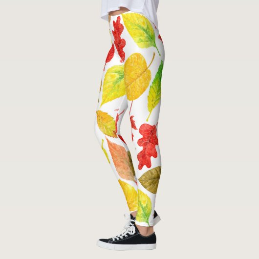 Leggings Feuilles d'automne blanc (Gauche)