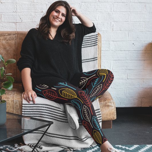 Leggings Feuilles d'automne colorées