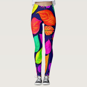 Leggings Feuilles d'automne colorées Artwork