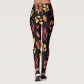 Leggings Feuilles d'automne colorées Motif d'aquarelle (Dos)