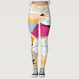 Leggings Feuilles d'automne colorées, motif sans soudure.
