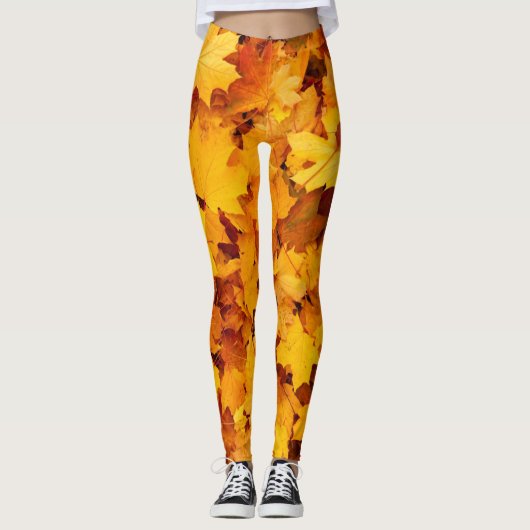 Leggings Feuilles d'automne, couleur de l'automne (Devant)