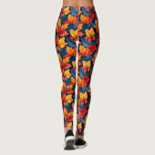 Leggings Feuilles d'automne d'Orange et Russet (Dos)