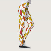 Leggings Feuilles d'automne en blanc (Droite)