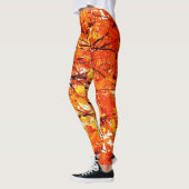 Leggings Feuilles d'automne en chute, orange avec pattes no (Gauche)