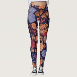 Leggings Feuilles D'Automne, Illustration De Champignons Vi
