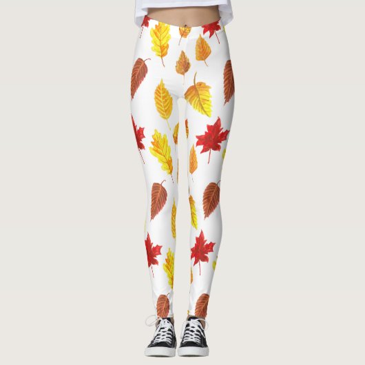 Leggings Feuilles d'automne motif (Devant)