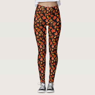 Leggings Feuilles d'automne Motif 01x4b Black BG