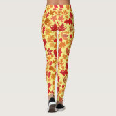 Leggings Feuilles d'automne motif 02 L Jaune BG (Dos)