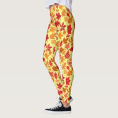Leggings Feuilles d'automne motif 02 L Jaune BG (Gauche)