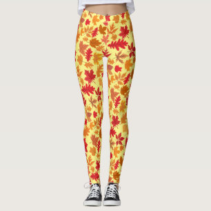 Leggings Feuilles d'automne motif 02 L Jaune BG