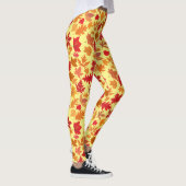 Leggings Feuilles d'automne motif 02 L Jaune BG (Droite)