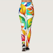 Leggings Feuilles d'automne Motif Abstrait (Dos)