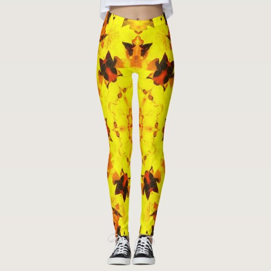 Leggings Feuilles d'automne ~Octobre ~ Halloween ~Thanksgiv (Devant)