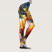 Leggings Feuilles d'automne rustiques Citrouilles colorées (Droite)