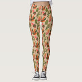 Leggings Feuilles d'automne rustiques colorées (Devant)