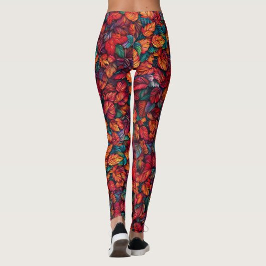Leggings Feuilles d'automne vibrantes (Dos)