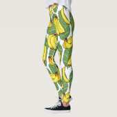 Leggings Feuilles de bananes : Motif de fruits tropicaux (Gauche)