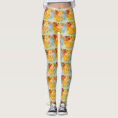Leggings Feuilles de chute d'aquarelle (Devant)