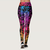 Leggings Feuilles de coucher de soleil ombre et pattes vibr (Dos)