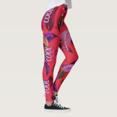 Leggings Feuilles de couleur citron vert et fleurs (Droite)