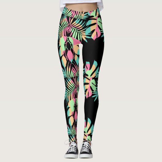 Leggings Feuilles de couleurs (Devant)