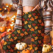 Leggings Feuilles de Érable d'Automne Tombent Vert