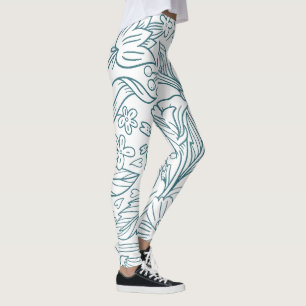 Leggings Feuilles de fleurs d'hibiscus simples et élégantes