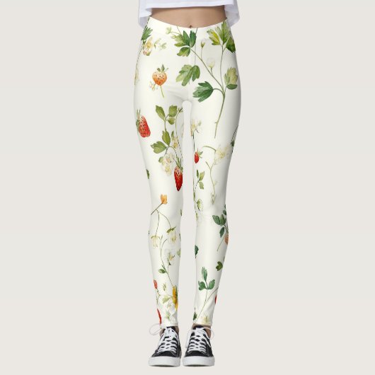 Leggings Feuilles de Fraises Jardin (Devant)