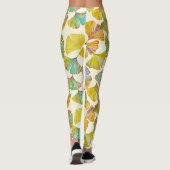 Leggings Feuilles de Gingko : Art Abstrait floral (Dos)