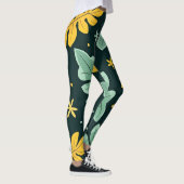Leggings Feuilles de jungle tropicale dans vert et jaune vi (Droite)