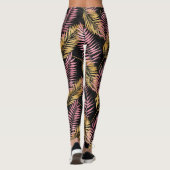 Leggings Feuilles de léopard rose et or (Dos)