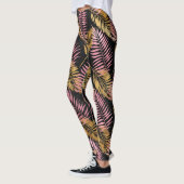 Leggings Feuilles de léopard rose et or (Gauche)