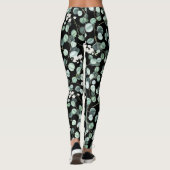Leggings Feuilles de l'Eucalyptus : Motif de fleurs blanche (Dos)