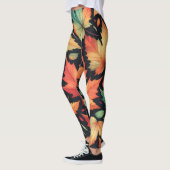 Leggings Feuilles de Maple Automne Coloré Motif (Gauche)