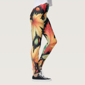 Leggings Feuilles de Maple Automne Coloré Motif (Droite)