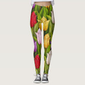 Leggings Feuilles de mode Pop Tulips en fleurs 3 (Devant)