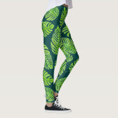 Leggings Feuilles de Monstera, motif d'aquarelle tropicale (Droite)