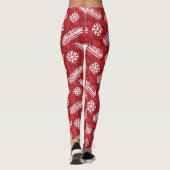 Leggings Feuilles de Noël motif de flocon de neige (Dos)