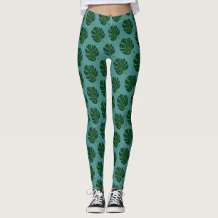 Leggings Feuilles de palmier Monstera motif imprimer leggin