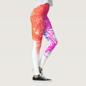 Leggings Feuilles de palmier rose violet blanc (Droite)