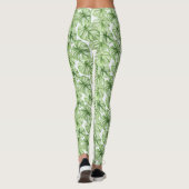 Leggings Feuilles de palmier vert tropical (Dos)