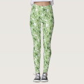 Leggings Feuilles de palmier vert tropical (Devant)
