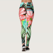 Leggings Feuilles De Palmiers Et Fleurs (Dos)