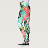 Leggings Feuilles De Palmiers Et Fleurs (Gauche)