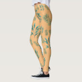 Leggings Feuilles de palmiers orange et vert (Gauche)